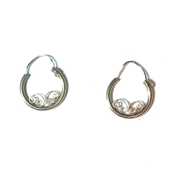 14k Filigree Hoop Earrings